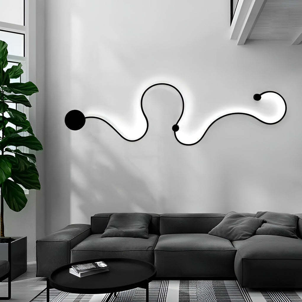 Creative Long Curved Linear LED Modern Wall Sconce Lighting Wall Light Wall Lamp-Lighom
