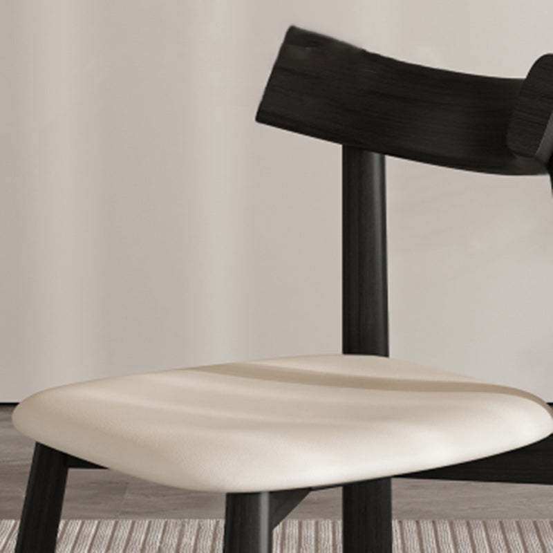 Minimalist Rectangular Wood Leather Chair