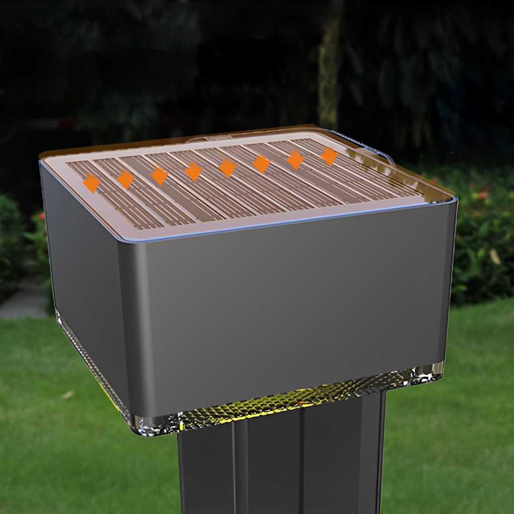 Aluminum Alloy Waterproof LED Black Modern Solar Powered Lawn Lights-Lighom