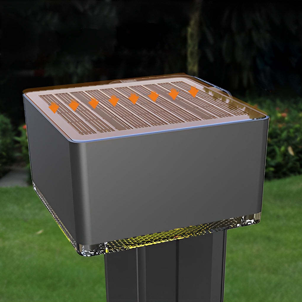 Aluminum Alloy Waterproof LED Black Modern Solar Powered Lawn Lights-Lighom
