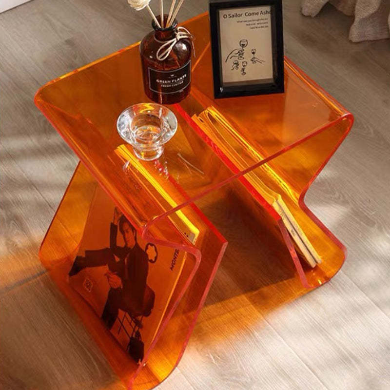 Modern Irregular Curved PMMA Side Table