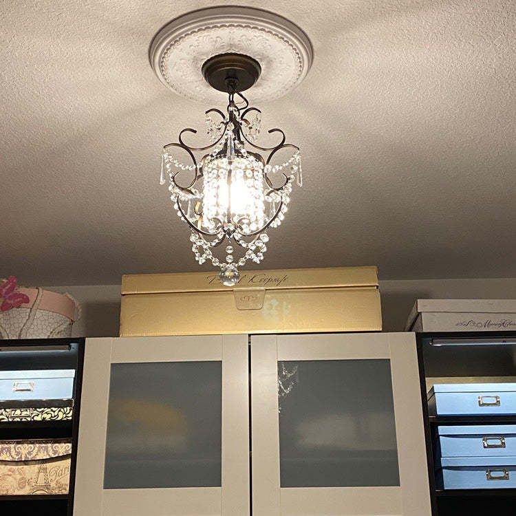 Traditional Luxury Iron Crystal Pendant Light