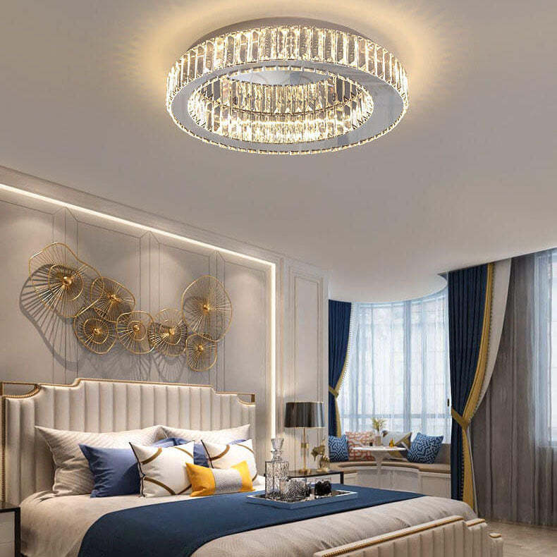 Modern Round Crystal LED Flush Mount Light