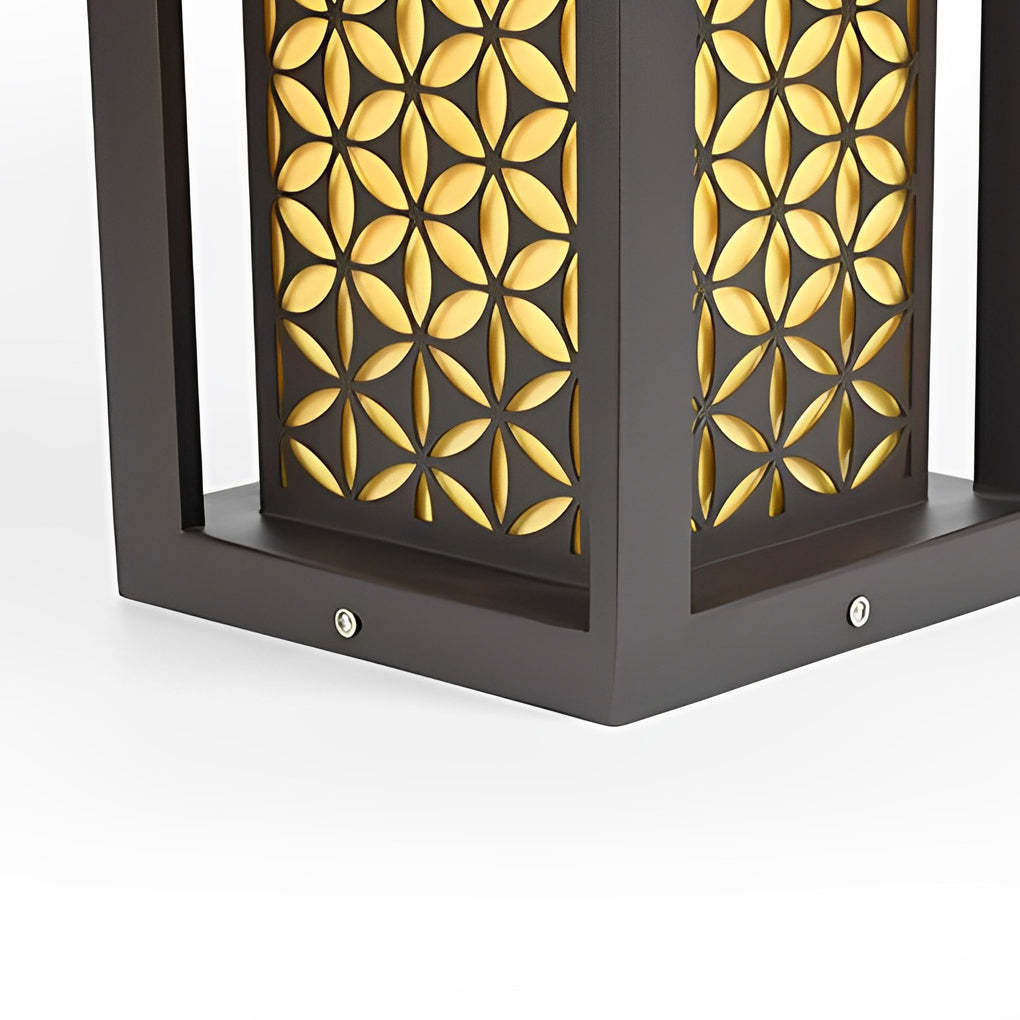 Flower Pattern Black Modern LED Lawn Path Light
