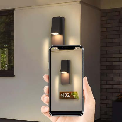 Rectangle Waterproof LED Black Modern Outdoor Wall Lamp Wall Light Fixture-Lighom