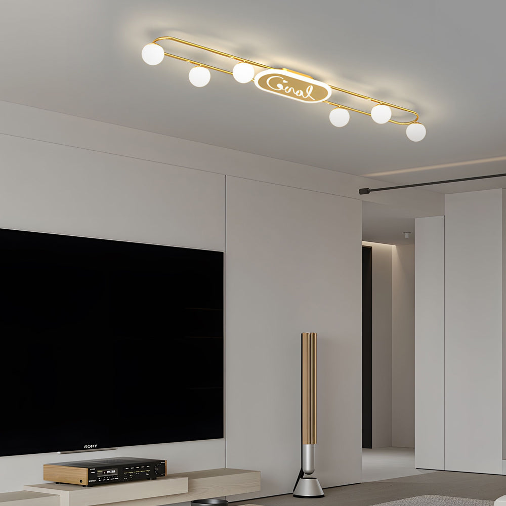 4/6/8-Light Round Acrylic Ball Modern Ceiling Light