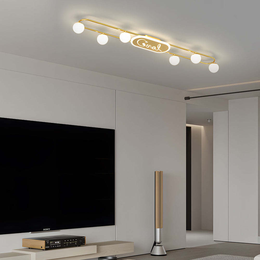 4/6/8-Light Round Acrylic Ball Modern Ceiling Light