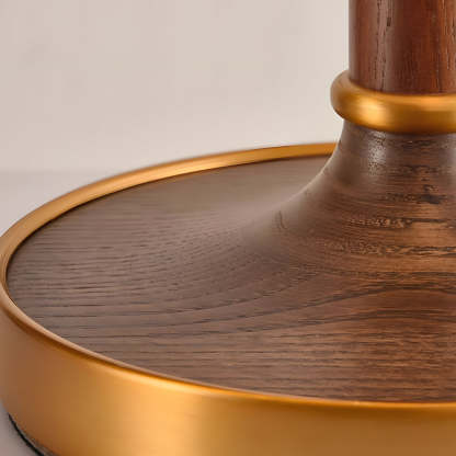 Retro Brass Dome Fabric Table Lamp Pull Chain Bedroom Lamp-Lighom