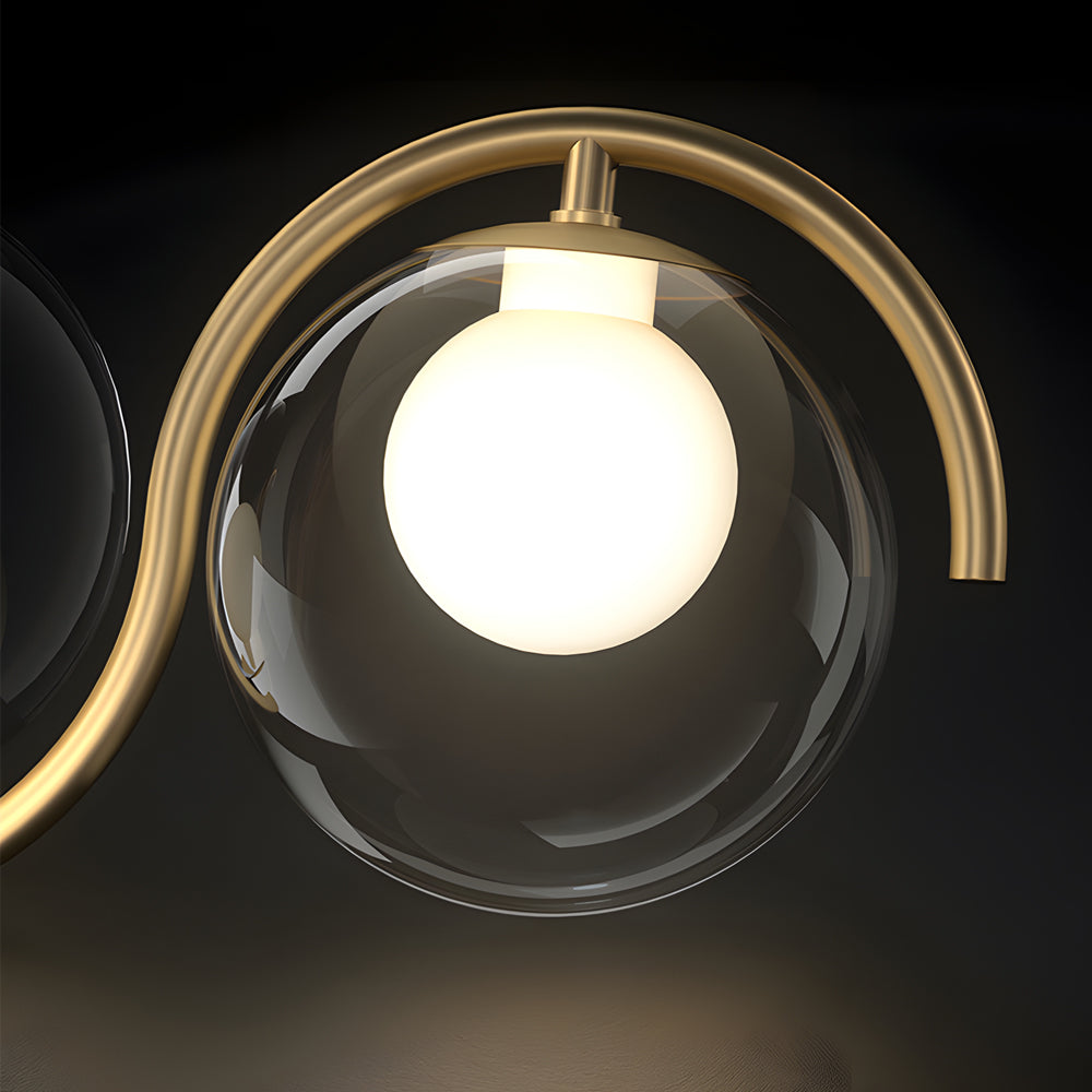Wavy Linear Ball Glass Island Light