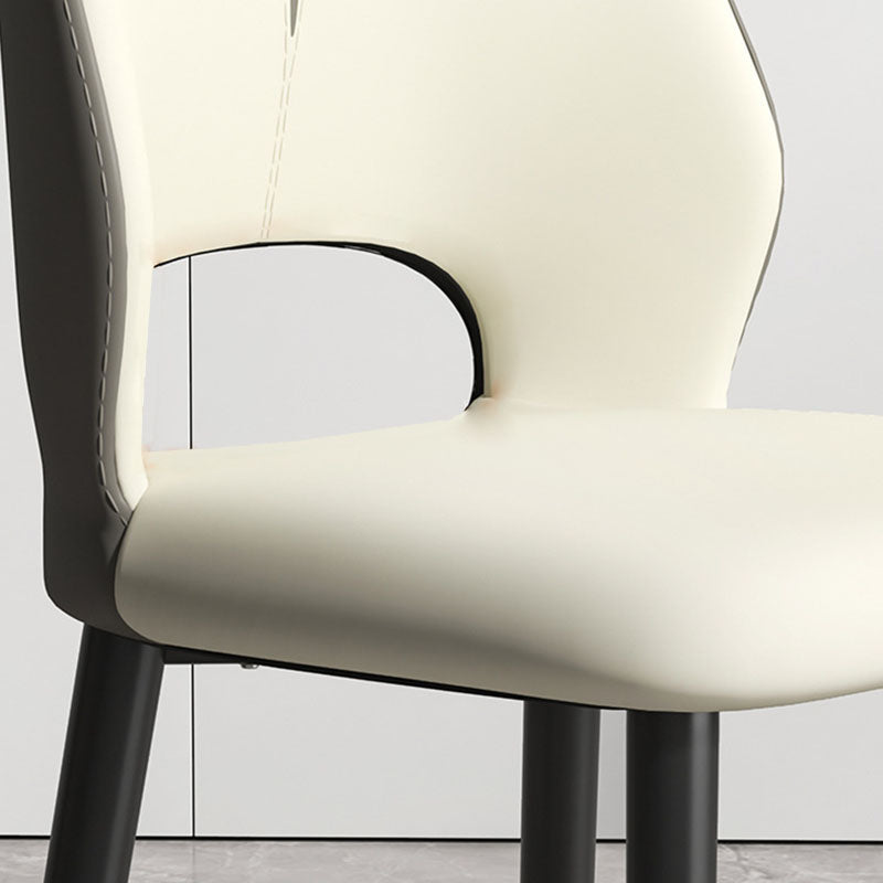 Modern Leather Steel Cushion Dining Chair