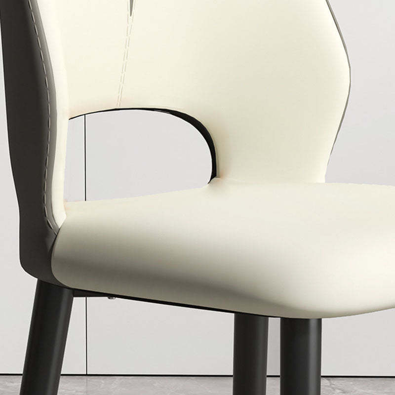 Modern Leather Steel Cushion Dining Chair