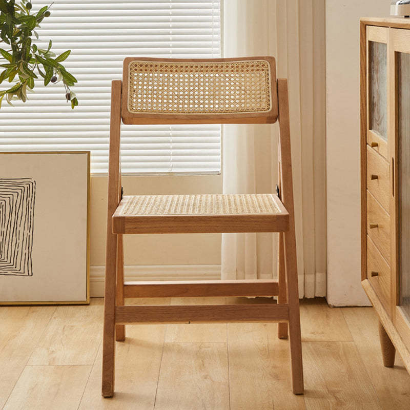 Vintage Rattan Rubberwood Dining Chair