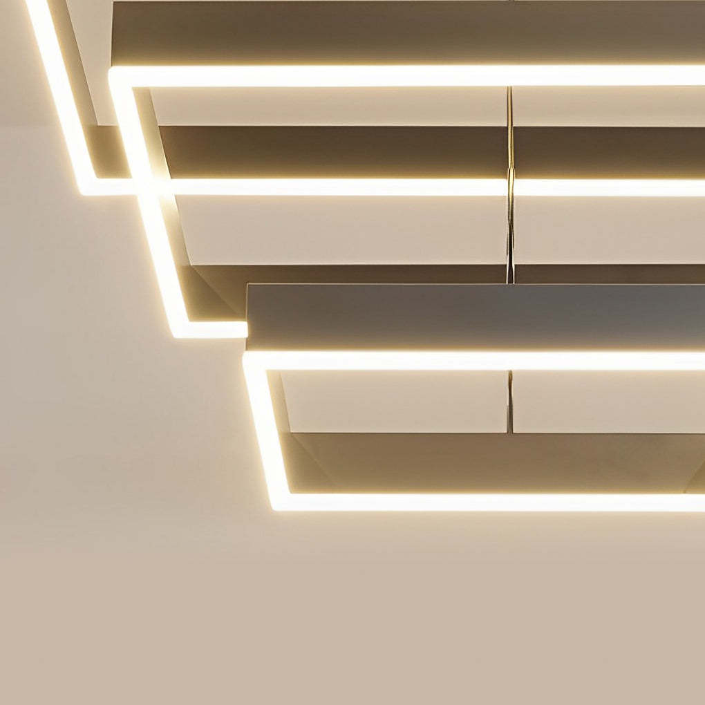 3-Layer Stepless Dimming Black Modern Chandelier
