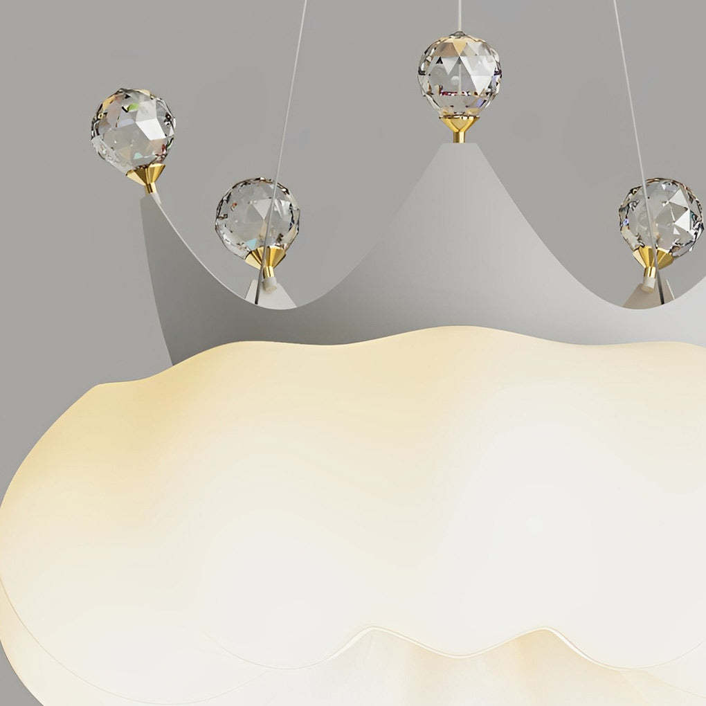 Cloud Crystal Crown LED 3-Step Dimming Modern Chandelier