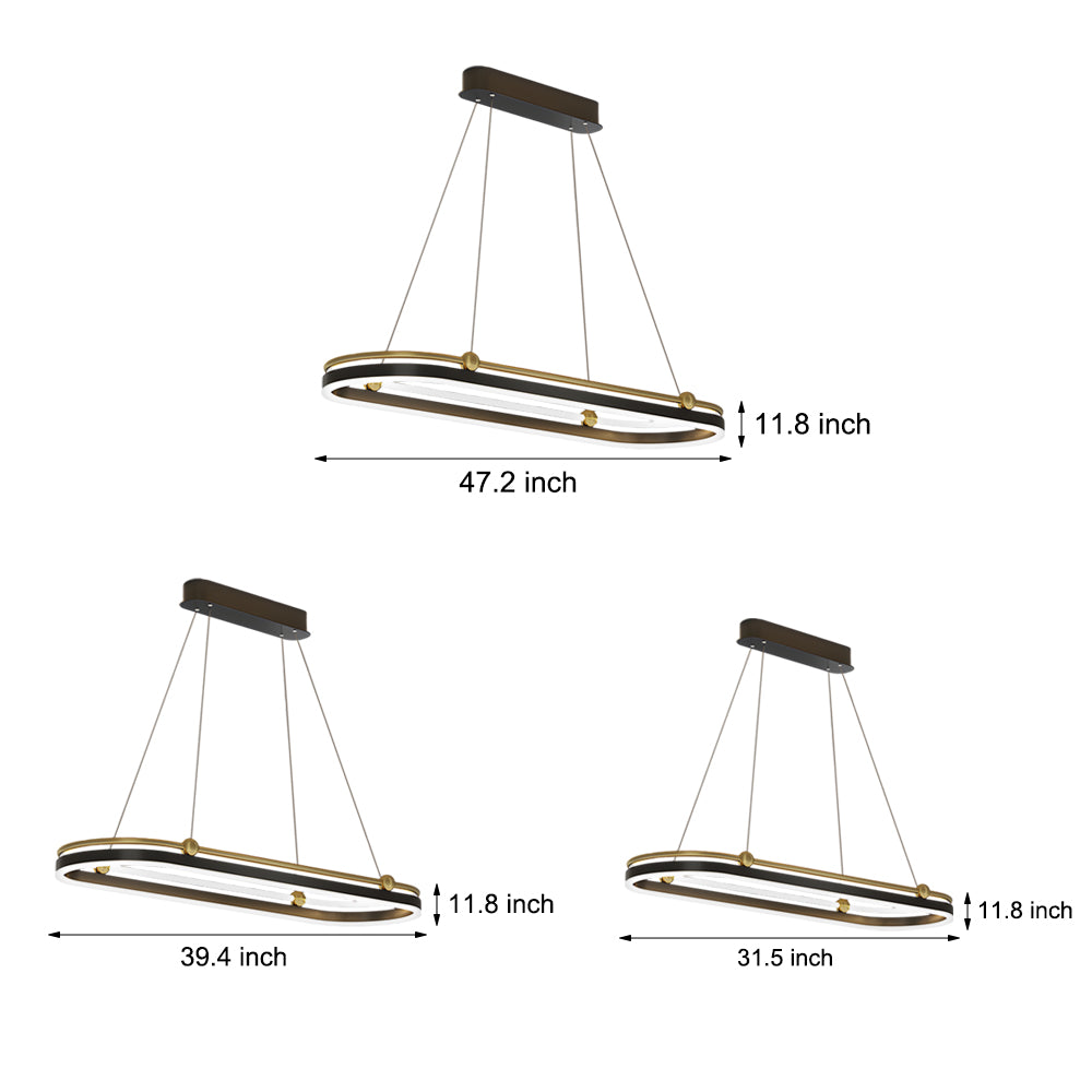Oval Ring Aluminum Modern Dining Chandelier