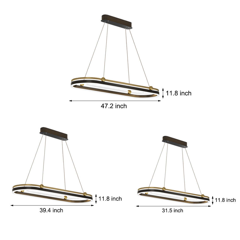 Oval Ring Aluminum Modern Dining Chandelier