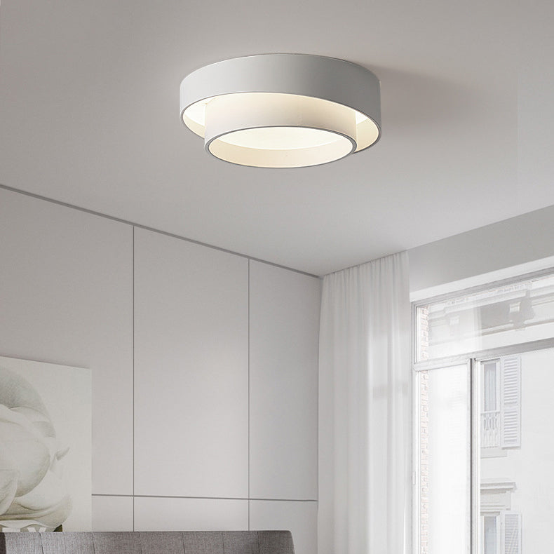 Minimalist round overlapping gray flush mount lighting, Lighom — 3.94" H x 15.75" Dia / Warm White (3000K) / 220V-240V...