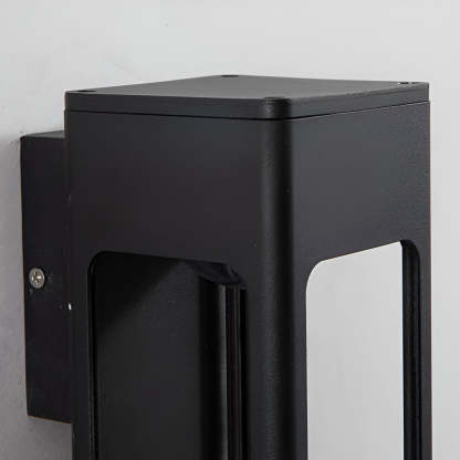 Rectangular IP65 Waterproof 12W LED Black Modern Outdoor Wall Lamp Sconces-Lighom