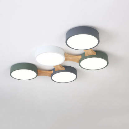 Modern Macaron Circle 3/4/5/8-Light LED Flush Mount