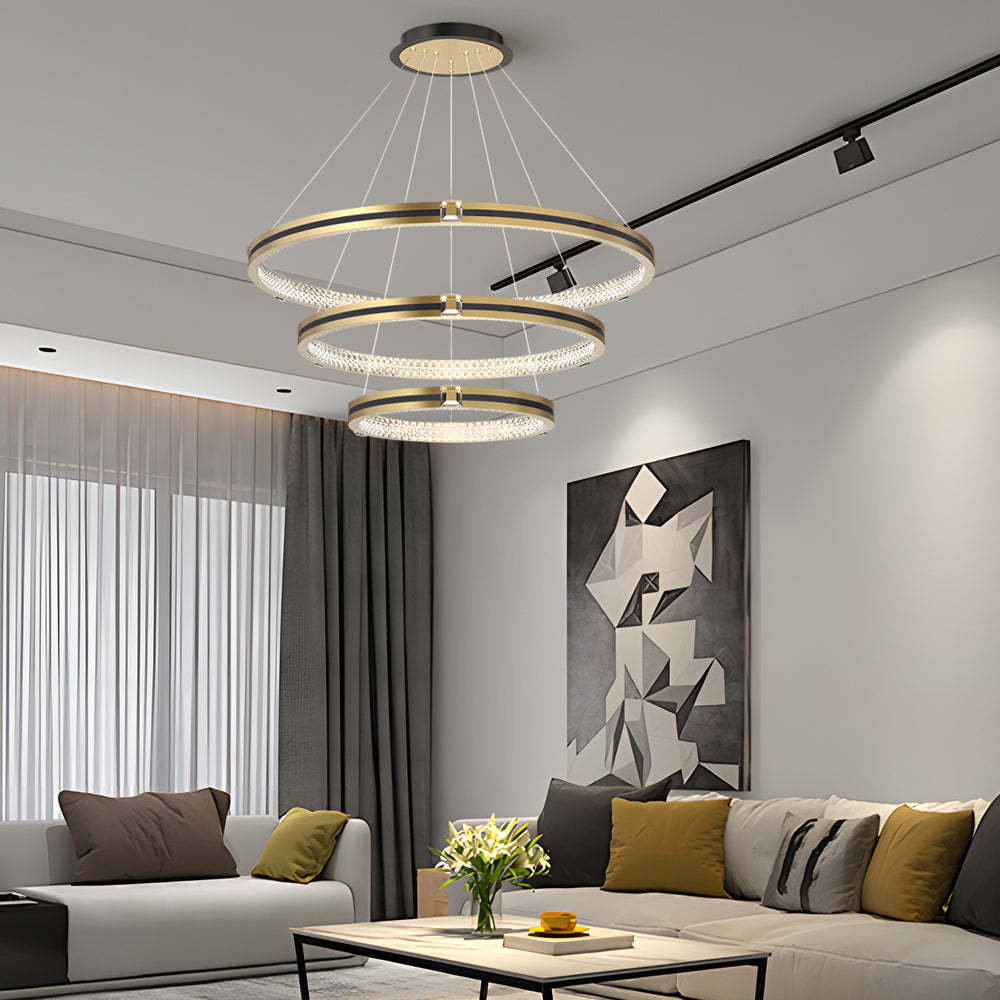 Circle Ring Dimmable Brushed Gold Modern Chandelier