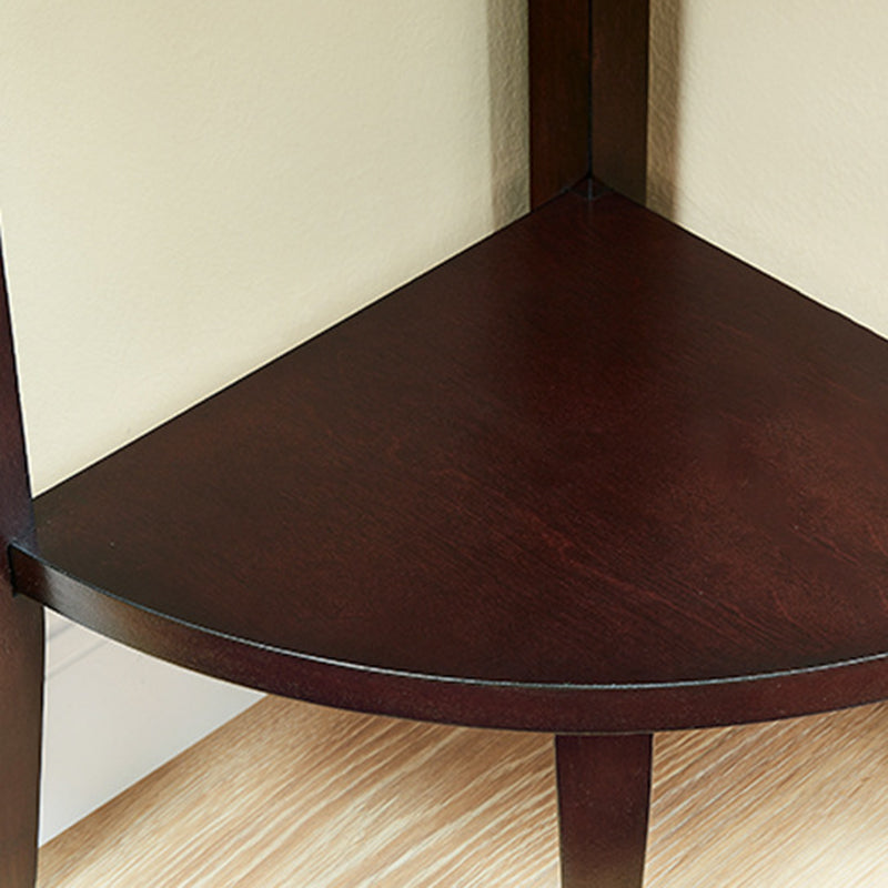 Retro Triangle Rubberwood 2-Tier Side Table