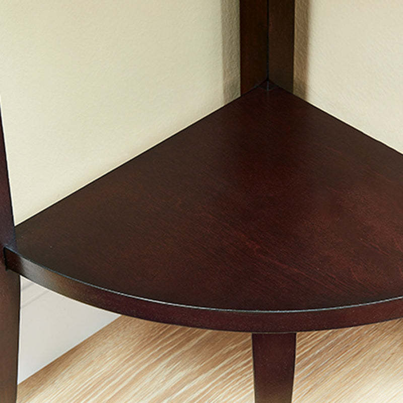 Retro Triangle Rubberwood 2-Tier Side Table