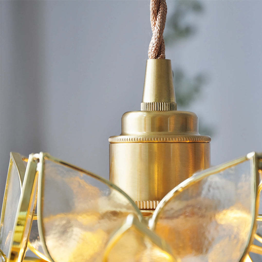 Glass Gardenia Petal Warm LED French Pendant Light