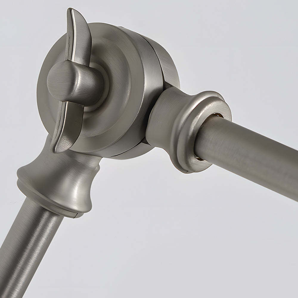 Swing Arm Wall Lamp Long 1 Bulb Rod Rocker Arm Wall Mounted Sconce with 3 Adjustable Joints-Lighom