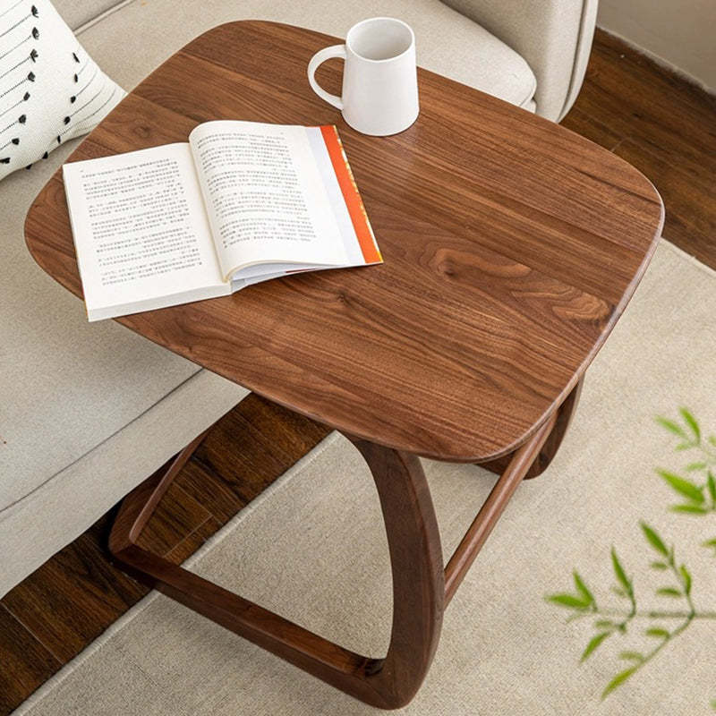 Nordic C-Shape Walnut Ash Wood End Table
