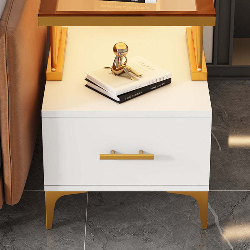 Contemporary Glass 2-Tier End Table