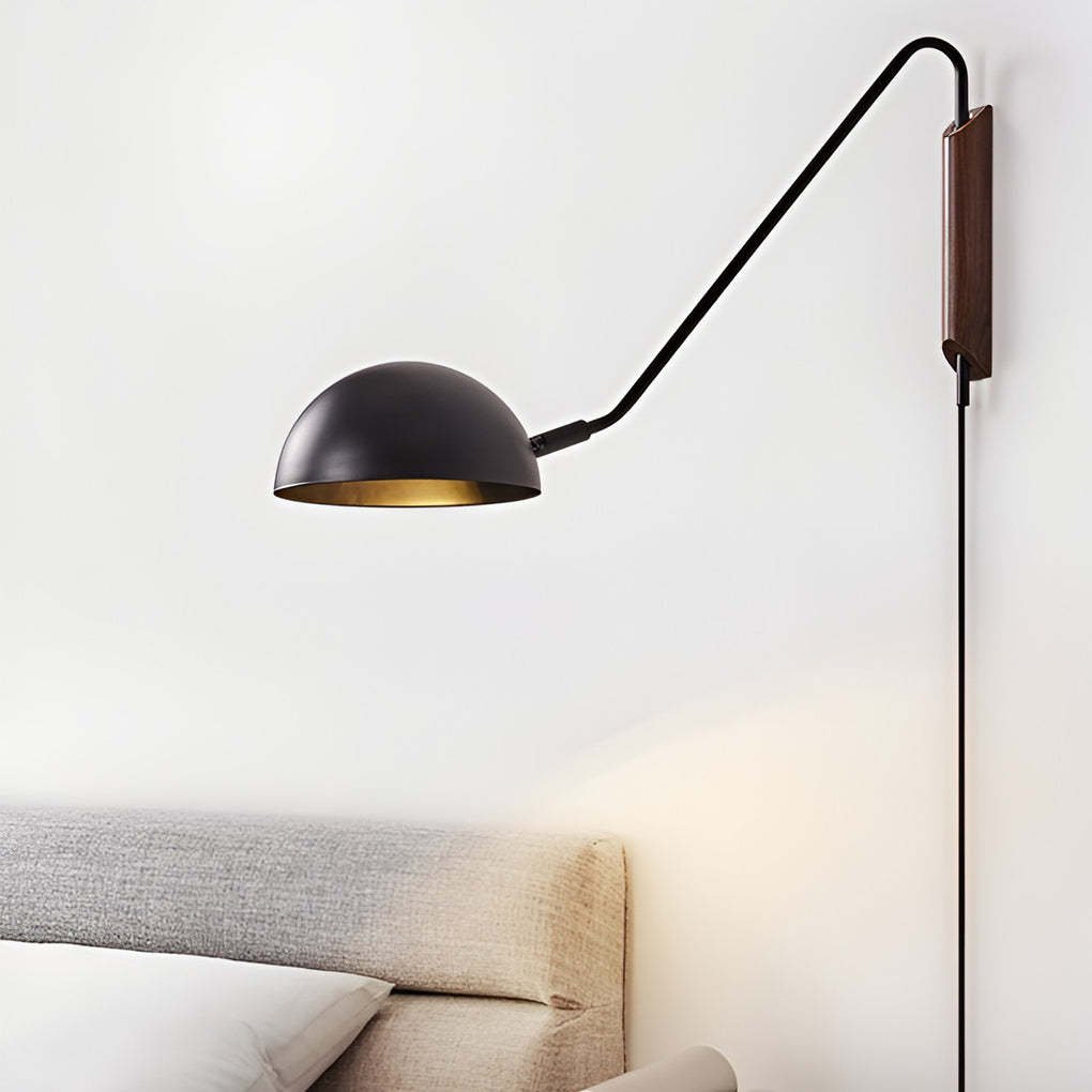 Modern e27 swing-arm black swing arm wall sconces in metal iron