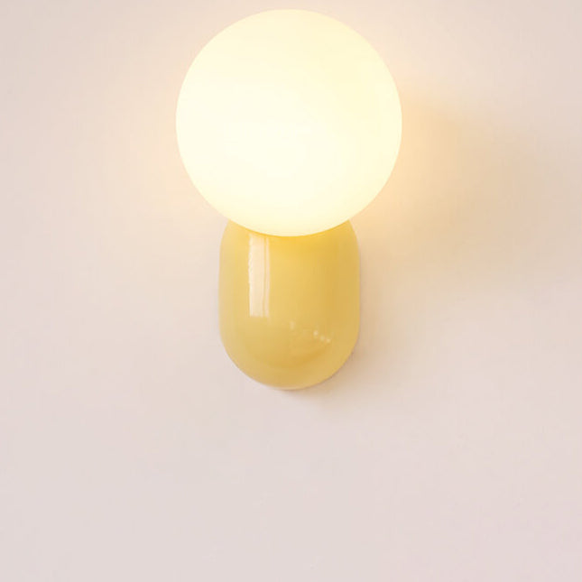 Macaron Cream Resin Glass Ball Sconce