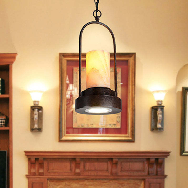 Vintage Industrial Candle Hemp Wire LED Pendant Light