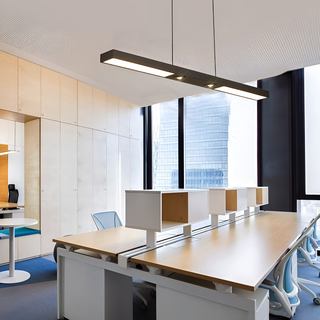 Rectangle Strip LED Black Modern Pendant