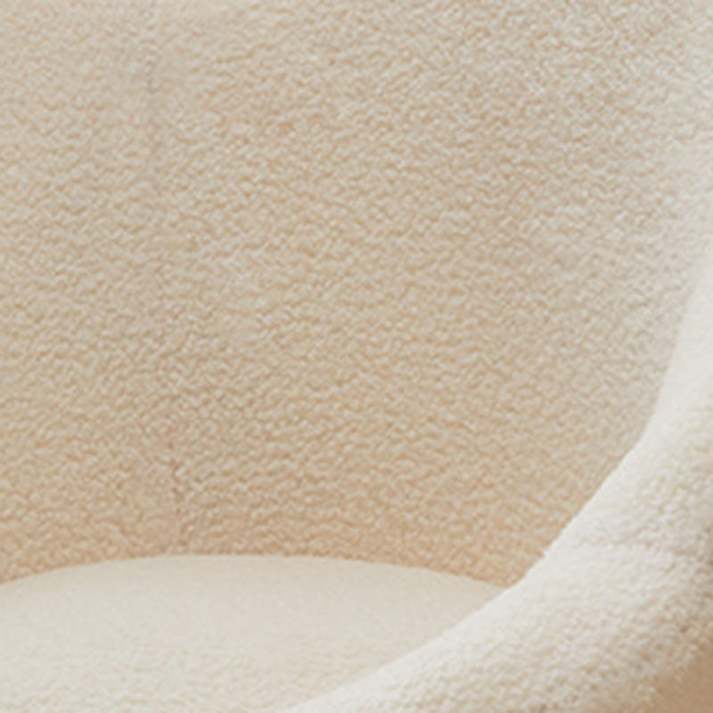 Contemporary Petal Velvet Arc-Metal-Leg Vanity Stool — White Seat + Black Legs