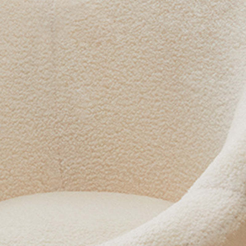 Contemporary Petal Velvet Arc-Metal-Leg Vanity Stool — White Seat + Black Legs