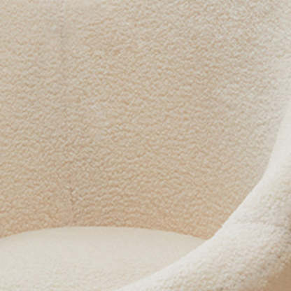 Contemporary Petal Velvet Arc-Metal-Leg Vanity Stool — White Seat + Black Legs