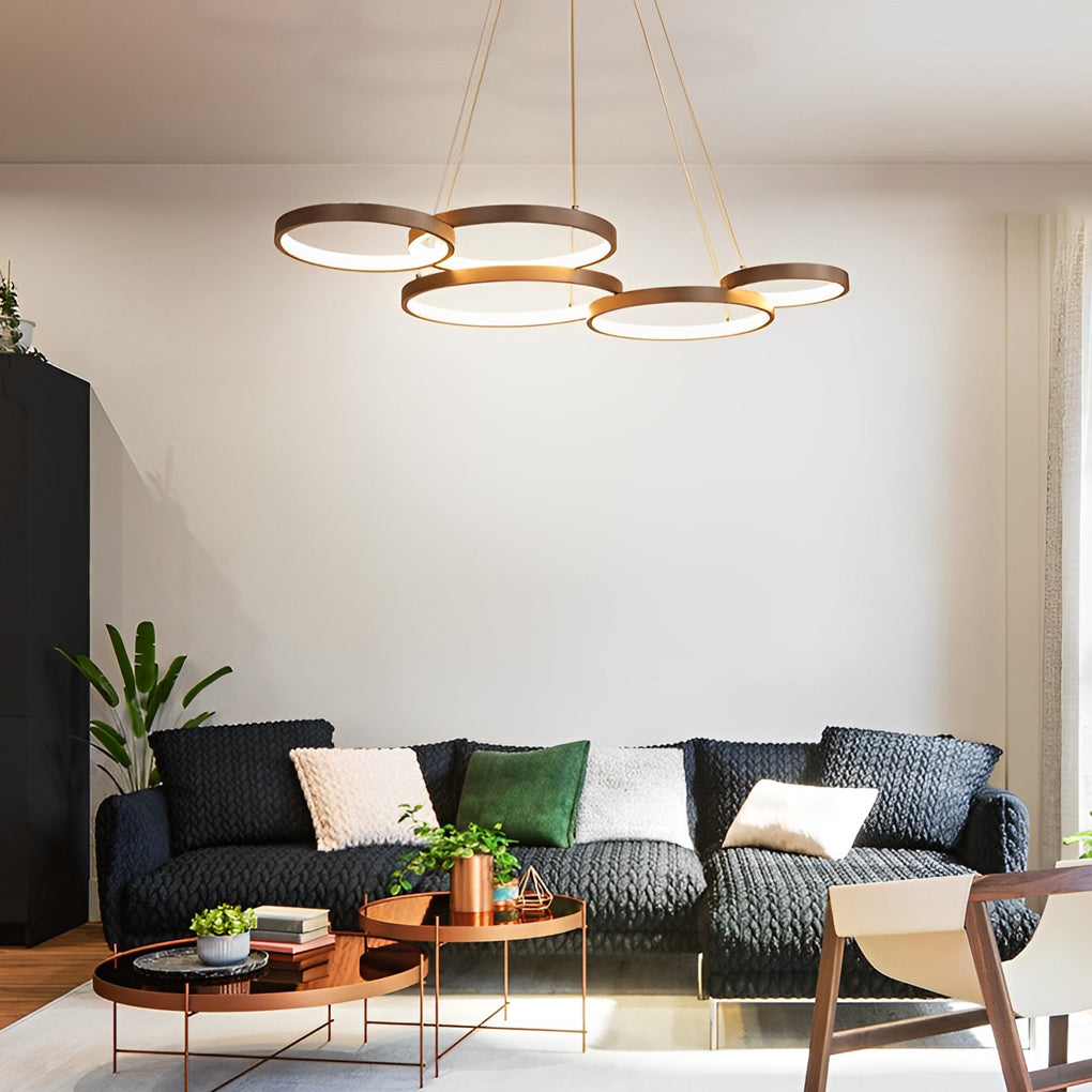 3-Ring Dimmable Kitchen Dining Chandelier with Remote
