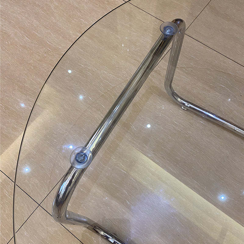 Minimalist Round Glass Steel Coffee Table