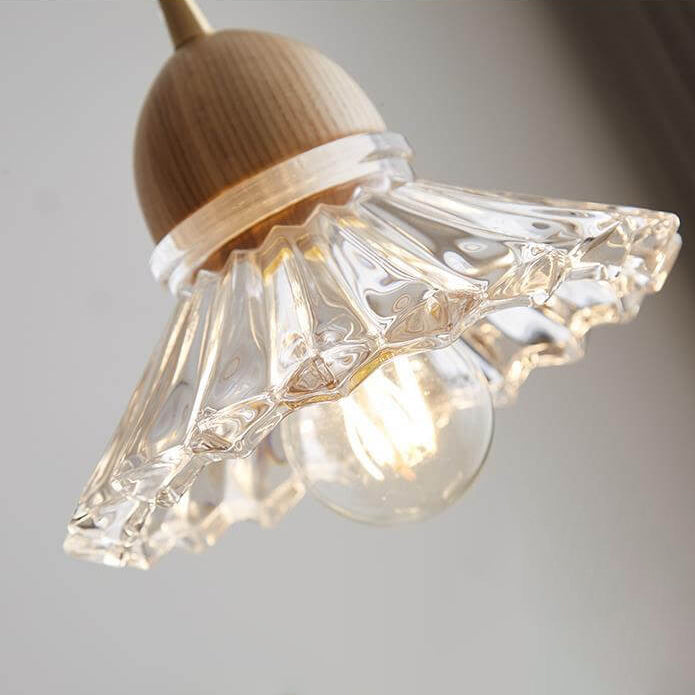 Vintage Log Glass Flower Island Chandelier