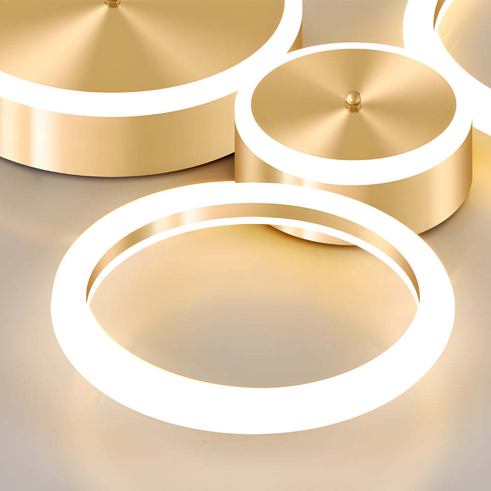 Modern Gold LED Flush Mount Ring Ceiling Light
