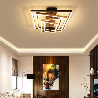 Minimalist Aluminum Multi-Layer Rectangular LED Flush Light — 3 / Warm Light (3000K) / 220V-240V For UK/AU