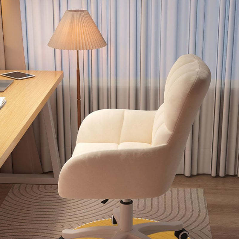 Minimalist Lattice Velvet Steel Desk Chair