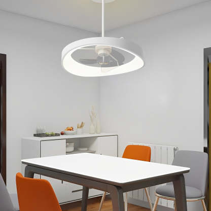 Circular Mute LED Stepless White Modern Ceiling Fan