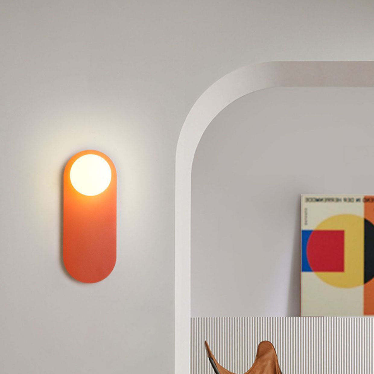 Nordic Minimalist Glass Orange Ring Sconce