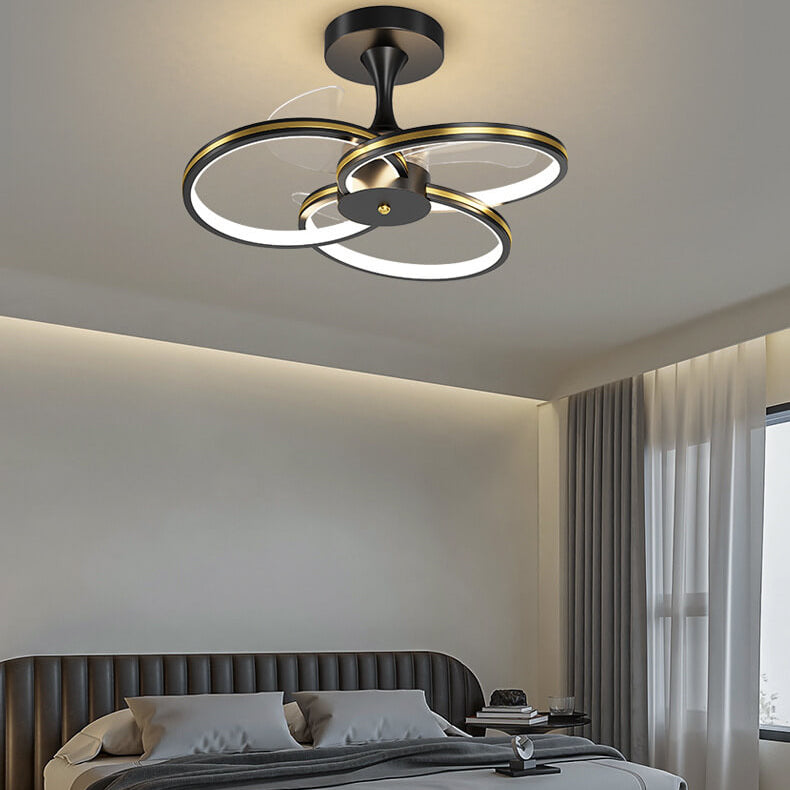 Acrylic Three Rings LED Flush Mount Fan Light