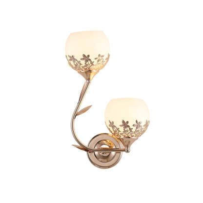 Glass Flower 2-Light European LED Wall Sconce