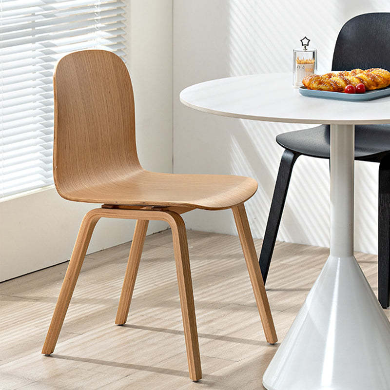 Nordic Solid Wood Dining Chair — Original Wood Color