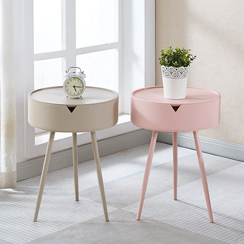 Minimalist Tripod Plastic Nightstand — White