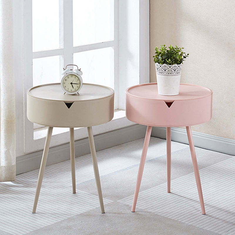 Minimalist Tripod Plastic Nightstand — White